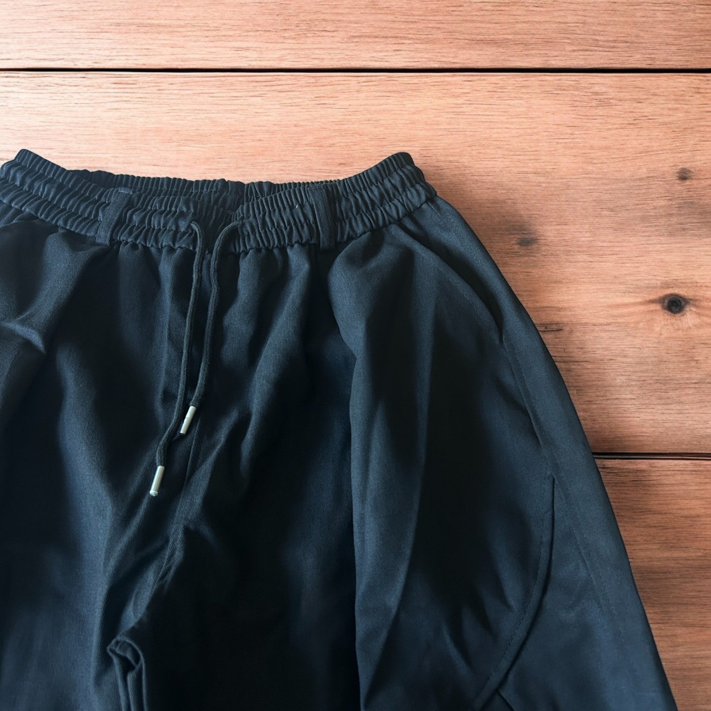 Incredible super baggy wide leg cargo trousers in black.