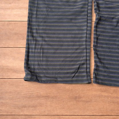 Lovely straight leg striped fleece lounge pants trousers in purple/yellow.
