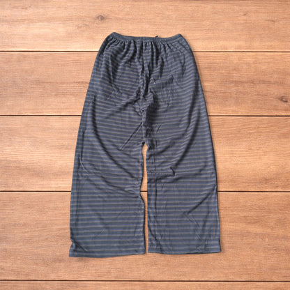 Lovely straight leg striped fleece lounge pants trousers in purple/yellow.