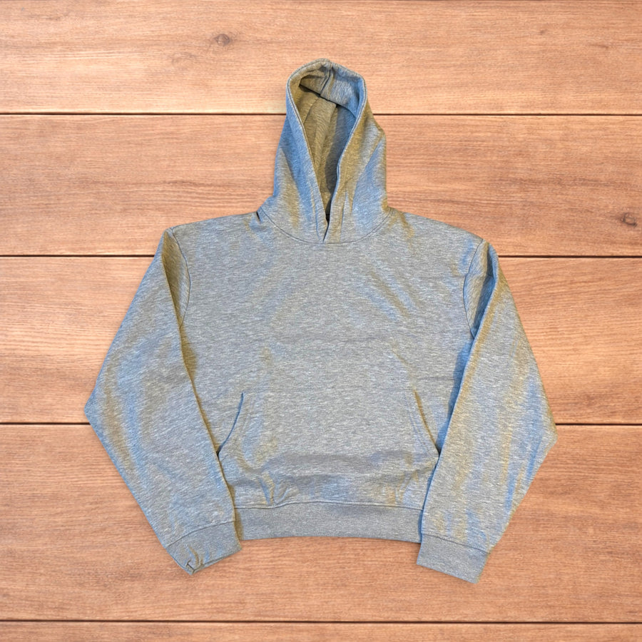 Oversized baggy boxy Korean hoodie jumper in marl grey.