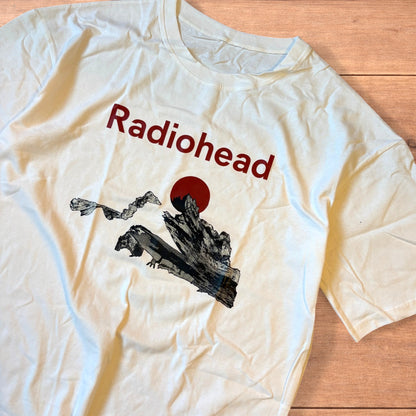 Radiohead Kid A band graphic cotton tee tshirt in white.