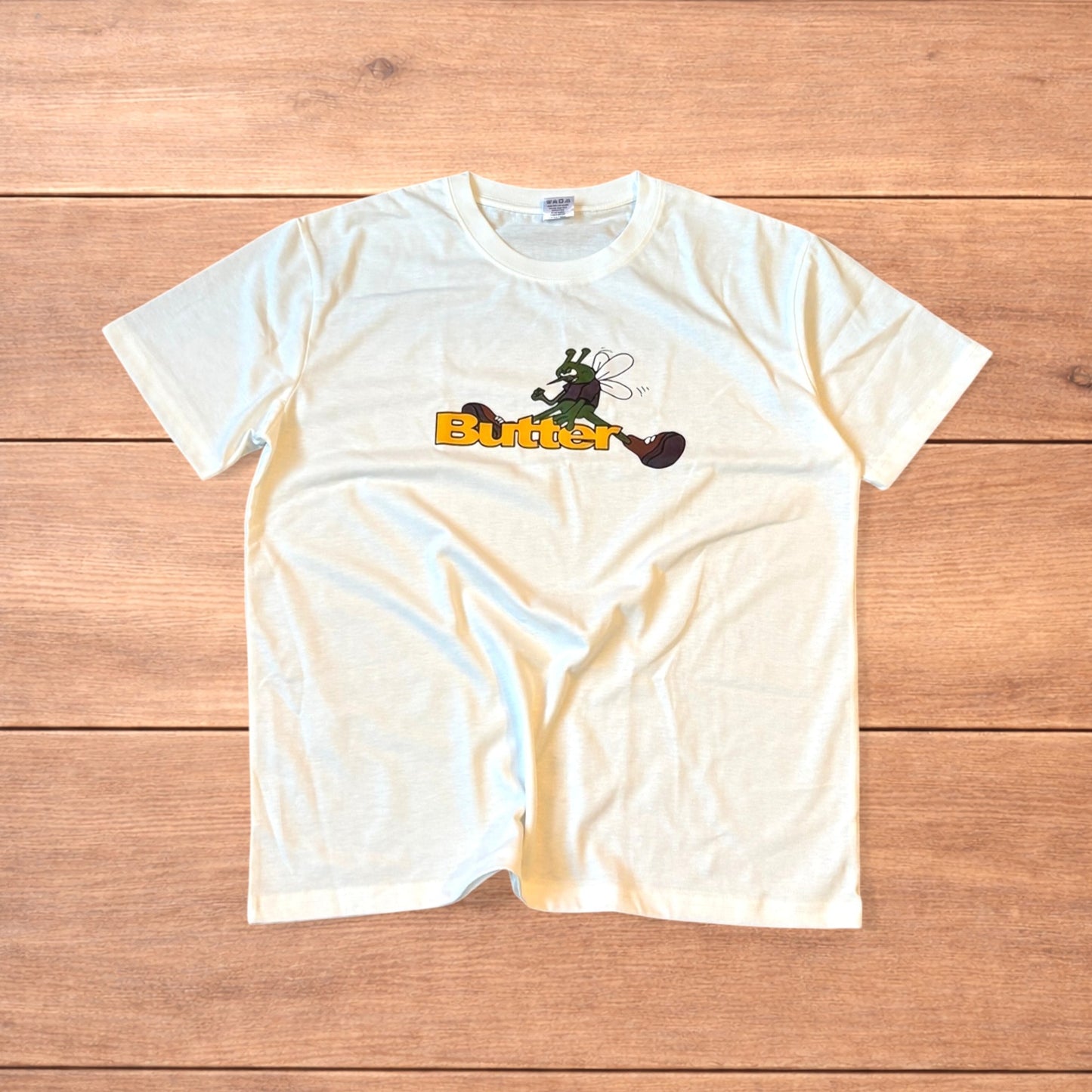 Butter skate relaxed fit graphic tshirt in white.