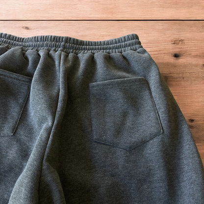Super baggy wide leg Korean joggers in dark grey.