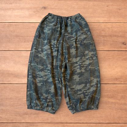 Super baggy wide leg parachute joggers trousers in army camo.
