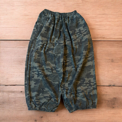 Super baggy wide leg parachute joggers trousers in army camo.