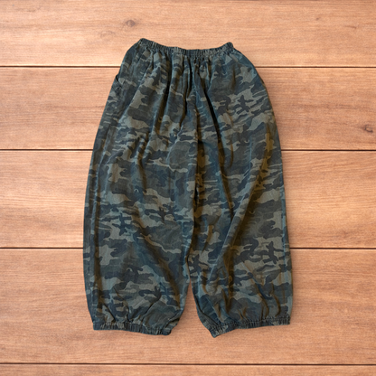 Super baggy wide leg parachute joggers trousers in army camo.