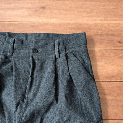 Vintage wool style baggy wide leg tailored trousers in grey.