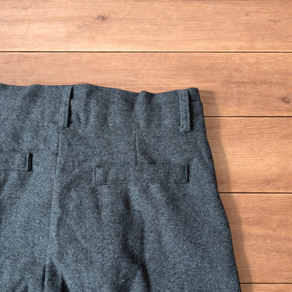 Vintage wool style baggy wide leg tailored trousers in grey.