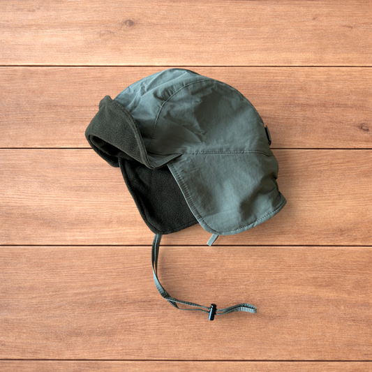Insane Military Pilot Trapper padded hat cap in khaki green.