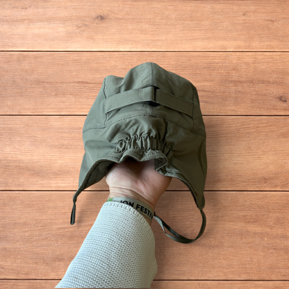 Insane Military Pilot Trapper padded hat cap in khaki green.