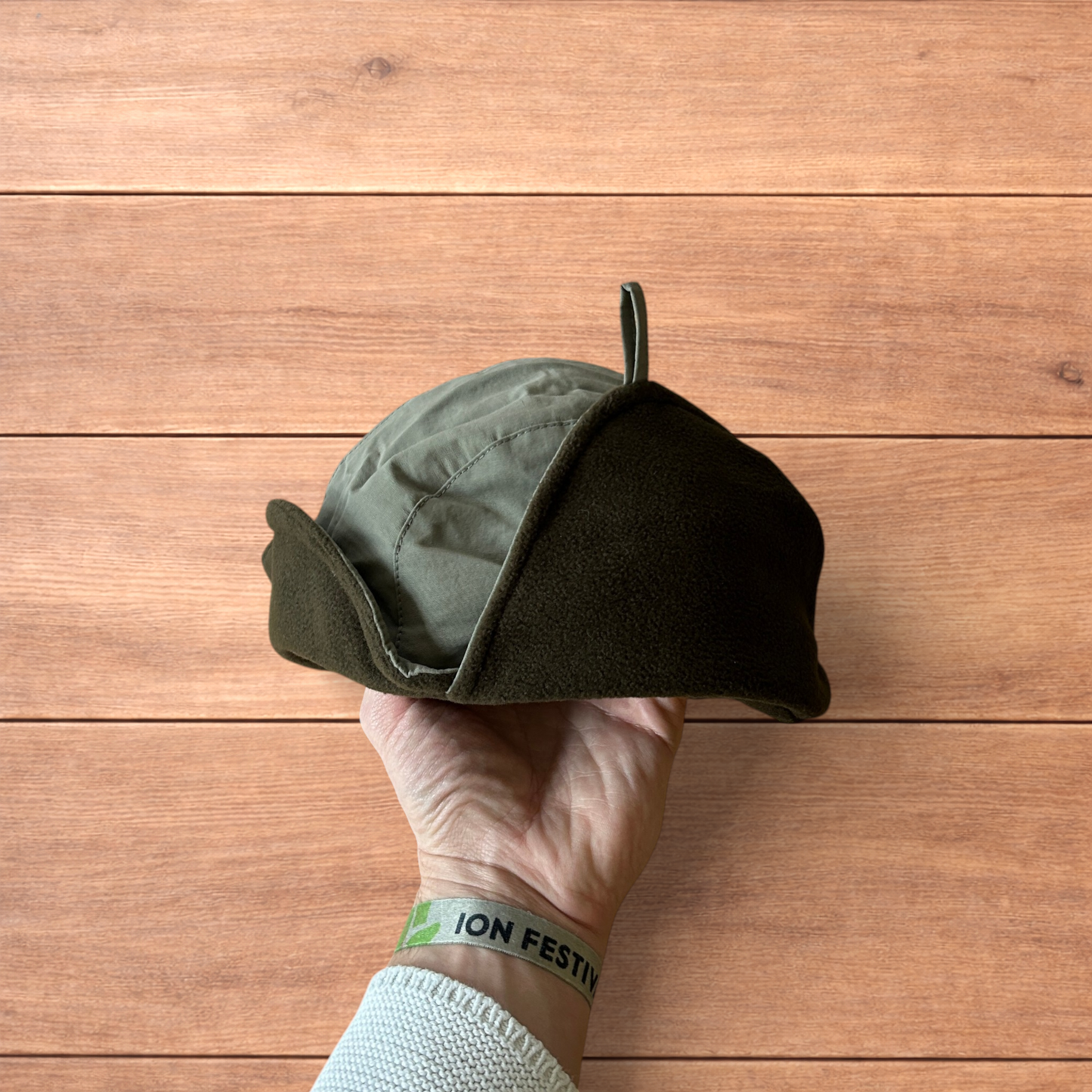 Insane Military Pilot Trapper padded hat cap in khaki green.