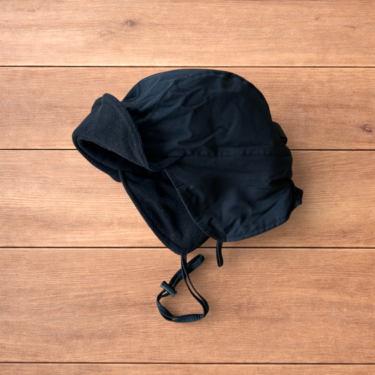 Insane Military Pilot Trapper padded fluffy hat cap in black.