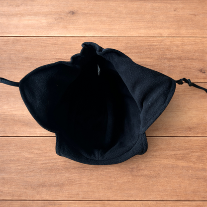 Insane Military Pilot Trapper padded fluffy hat cap in black.