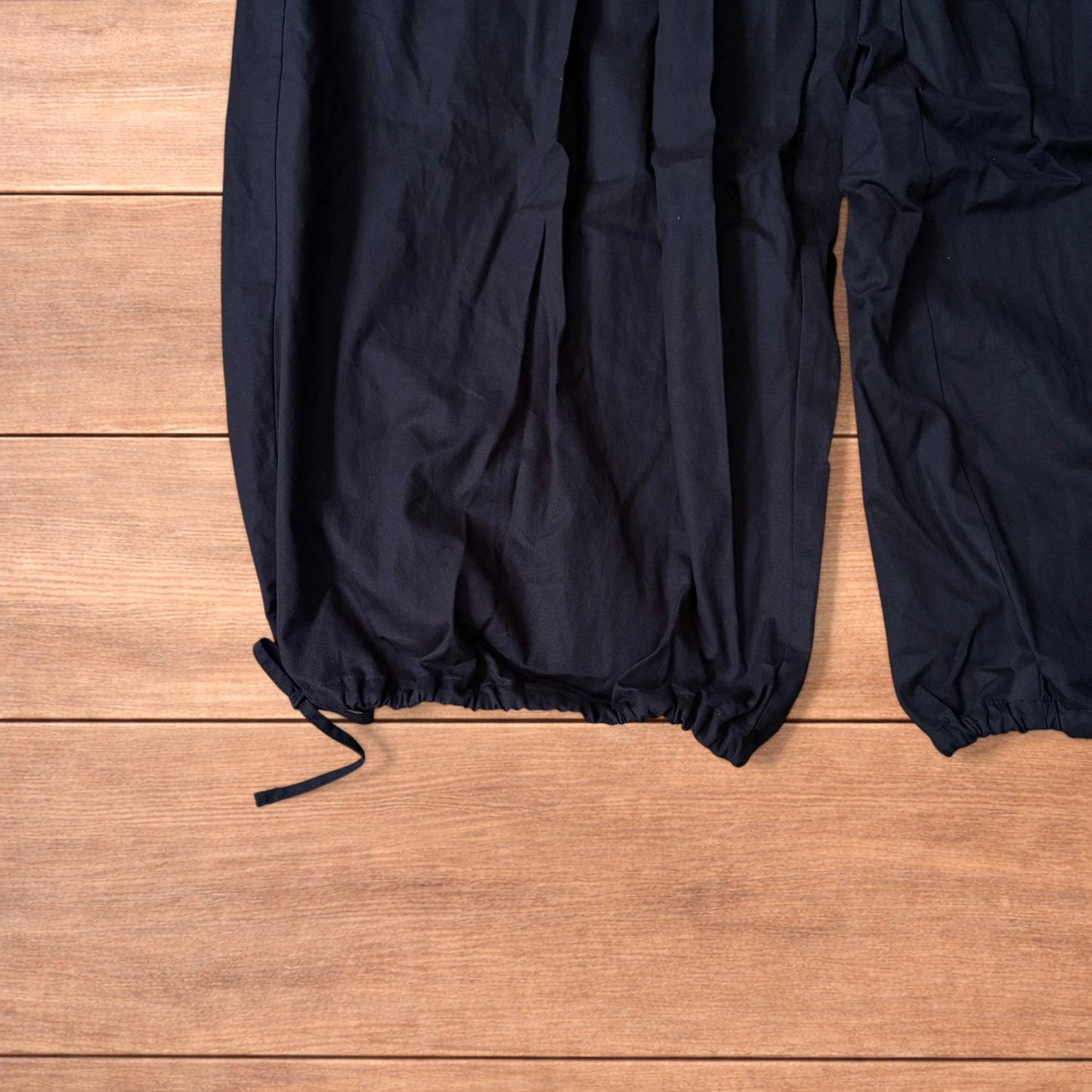 Super baggy wide leg flight pants in black.