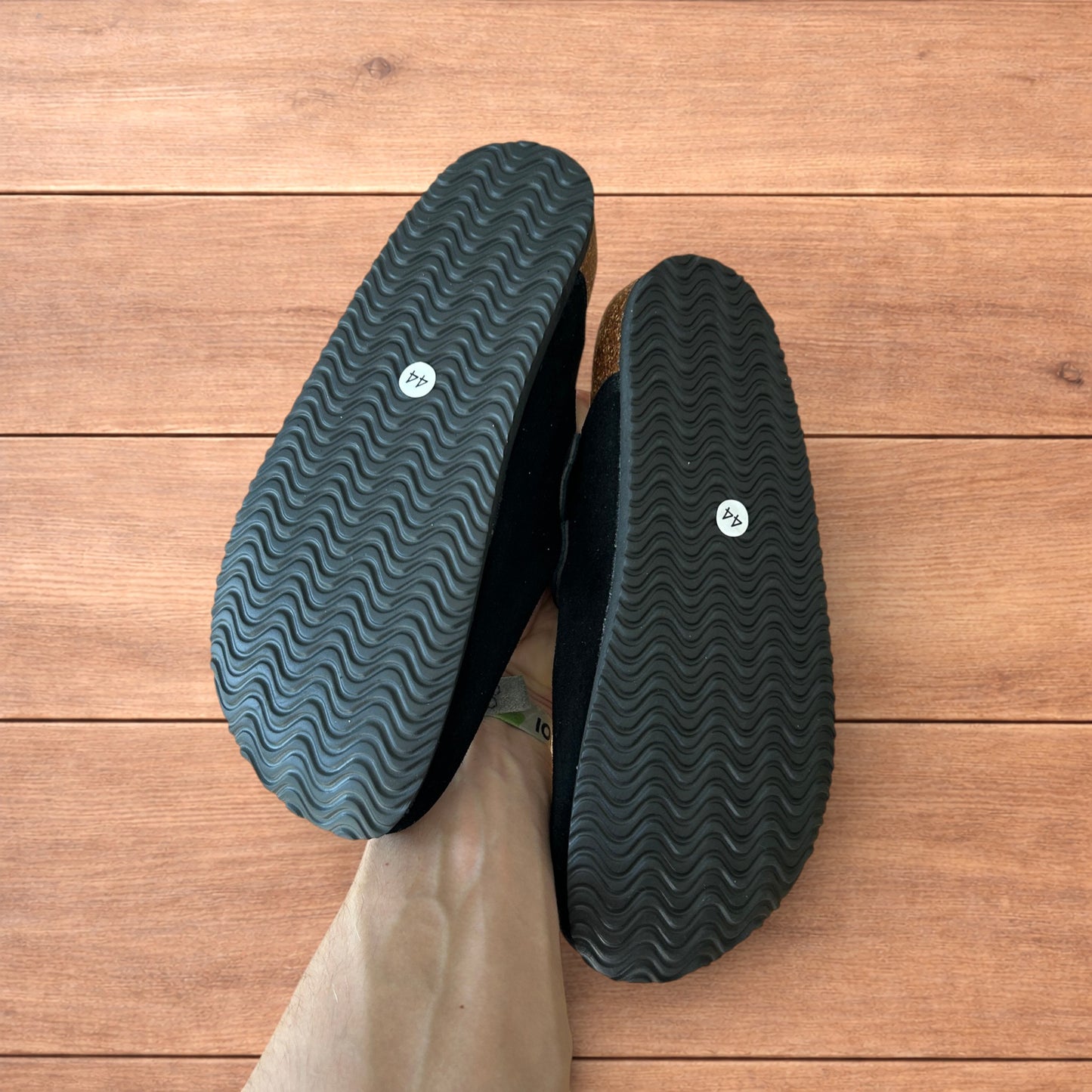 Lovely suede mules clogs shoes in black.