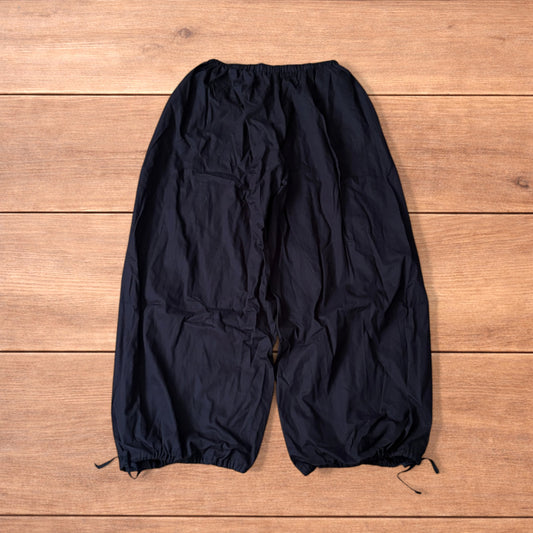 Super baggy wide leg flight pants in black.