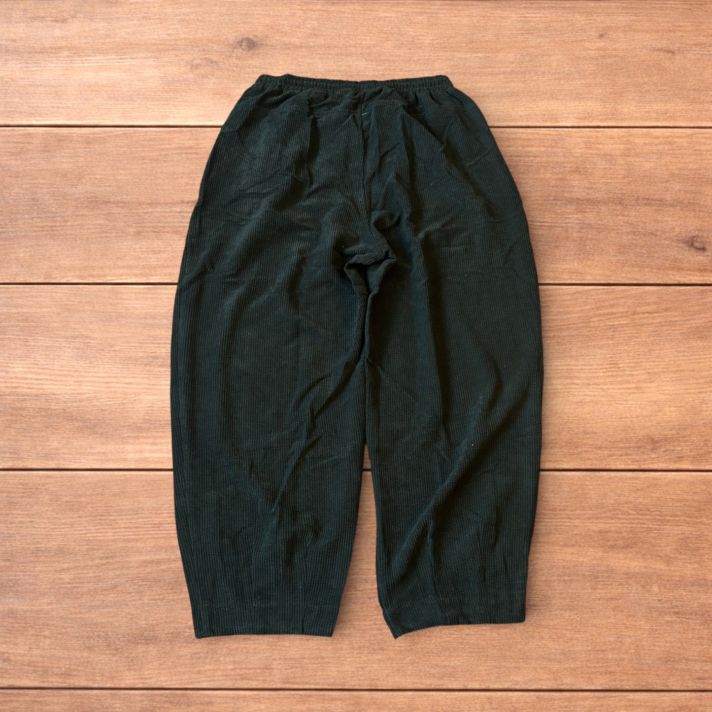Super baggy wide leg skater corduroy trousers in khaki green.