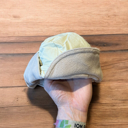 Insane Military Pilot Trapper padded fluffy hat cap in beige/cream. One size.