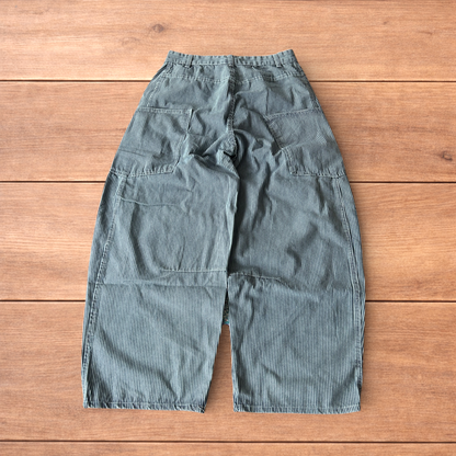 Incredible super baggy wide leg pinstripe cargo trousers in blue/white.