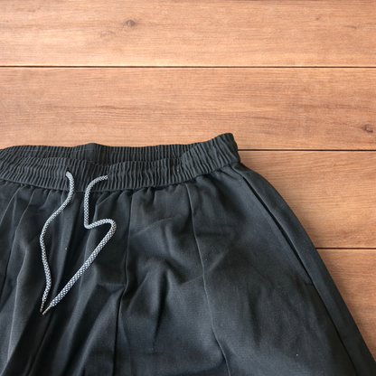 Incredible super baggy wide leg parachute trousers in black.