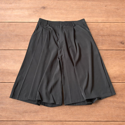 Super baggy wide leg tailored 3/4 shorts jorts in khaki/brown.