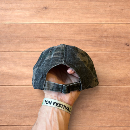 Vintage style Camo military cap hat in green khaki colourway.