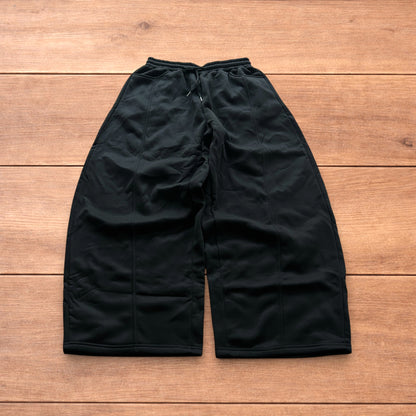 Super baggy wide leg Korean joggers in black.