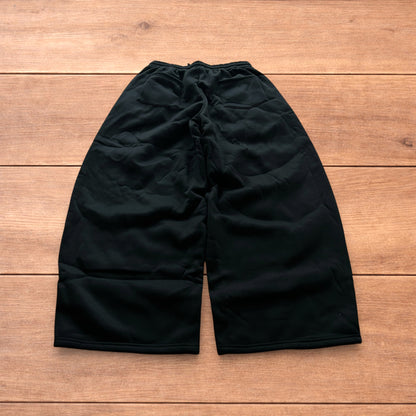 Super baggy wide leg Korean joggers in black.