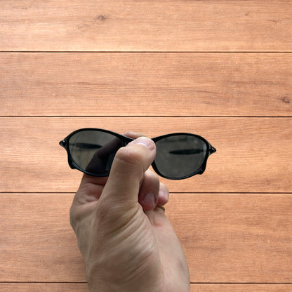 Insane metal frame sunglasses in black with black lense.