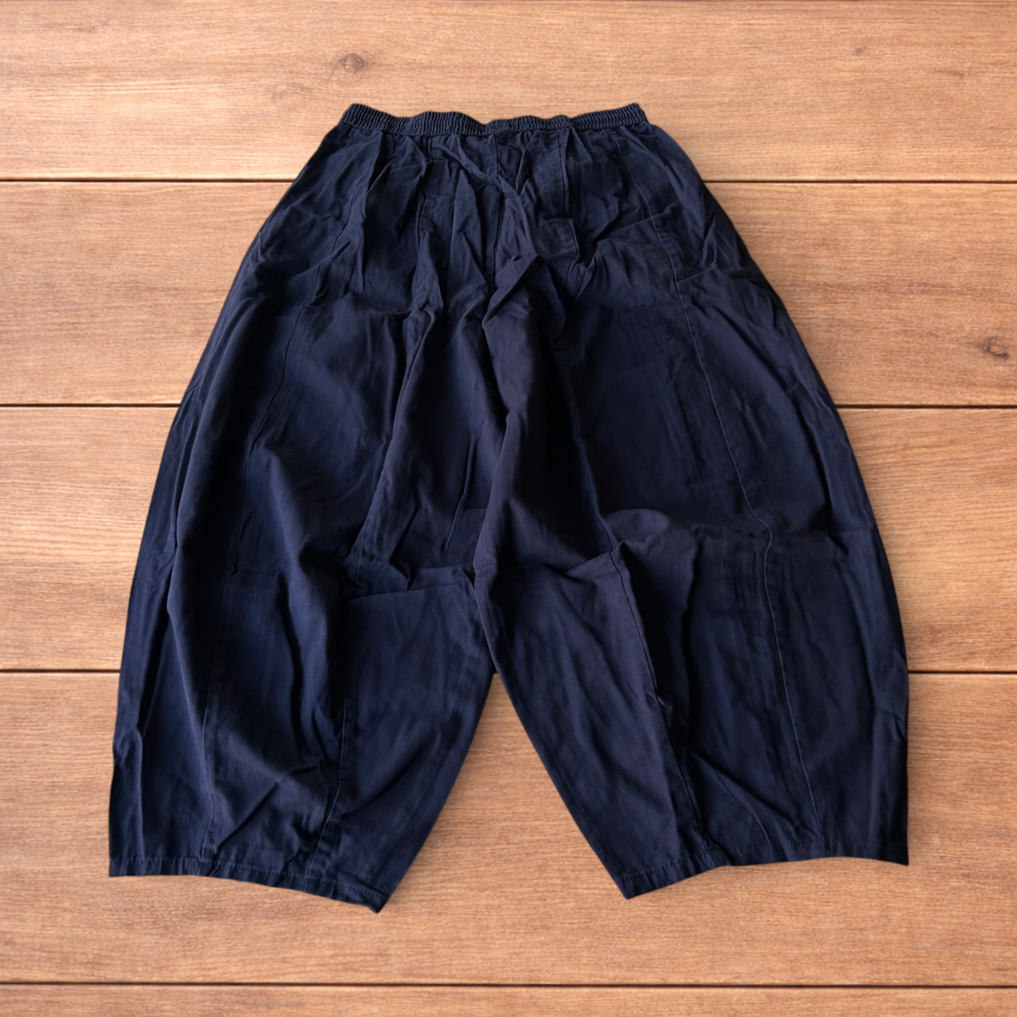 Incredible super baggy wide leg parachute trousers in navy blue.