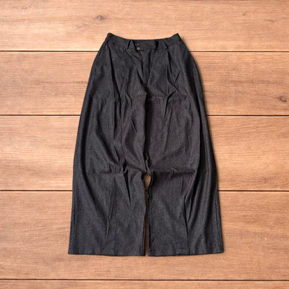 Vintage style baggy wide leg tailored wool trousers in brown.