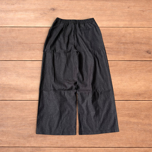 Vintage style baggy wide leg tailored wool trousers in brown.
