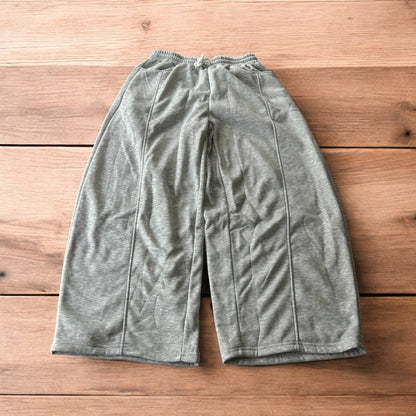Super baggy wide leg Korean joggers in marl grey.