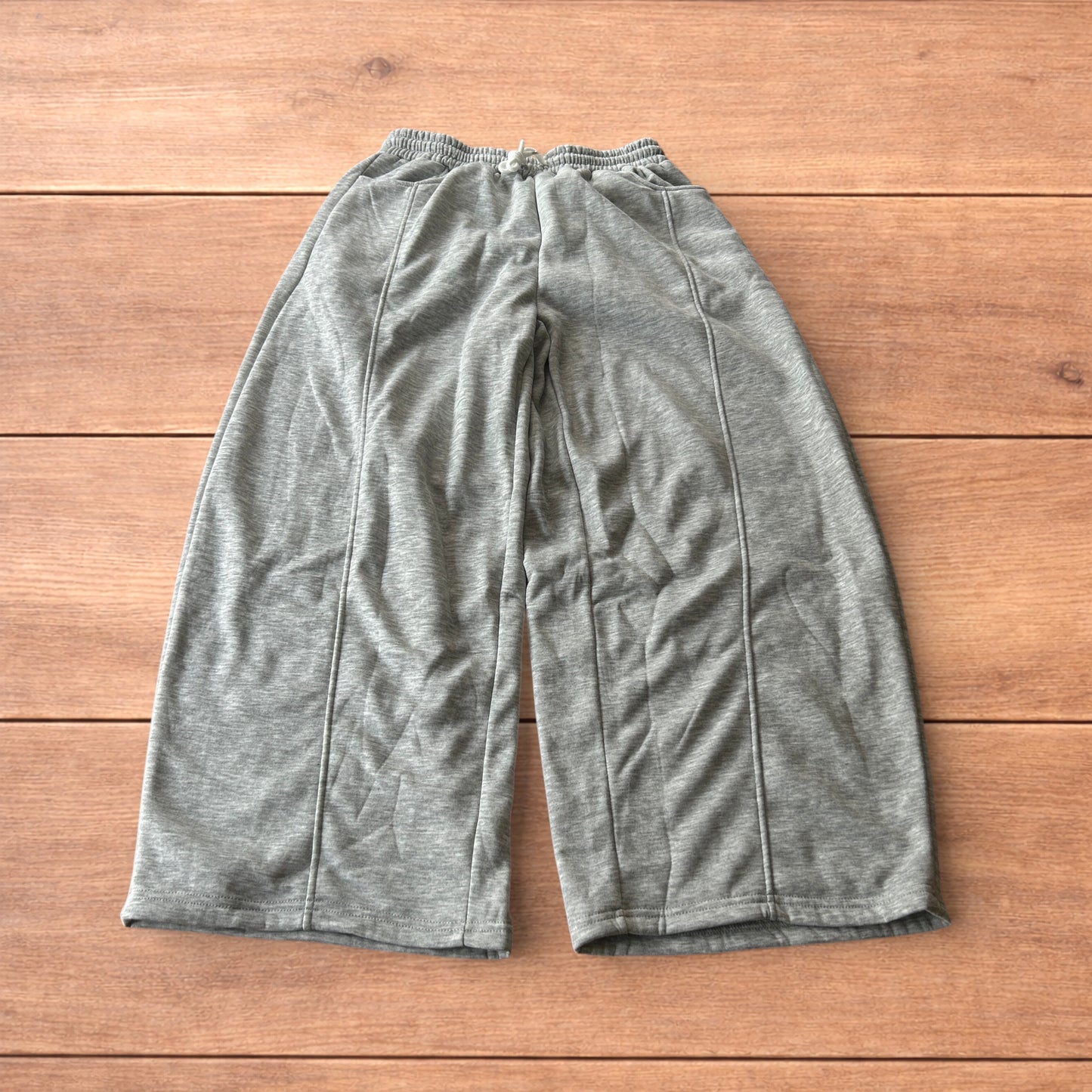 Super baggy wide leg Korean joggers in marl grey.