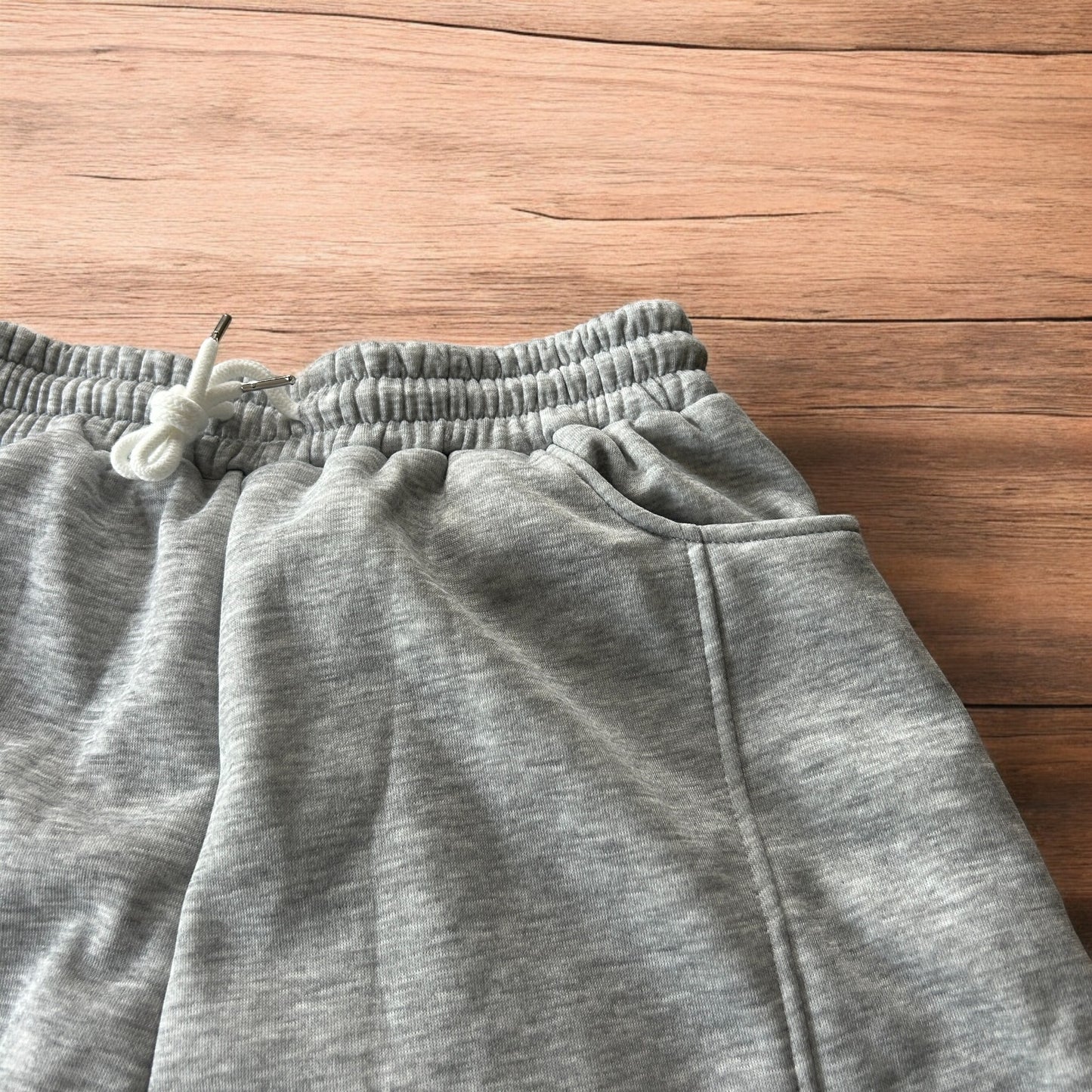 Super baggy wide leg Korean joggers in marl grey.