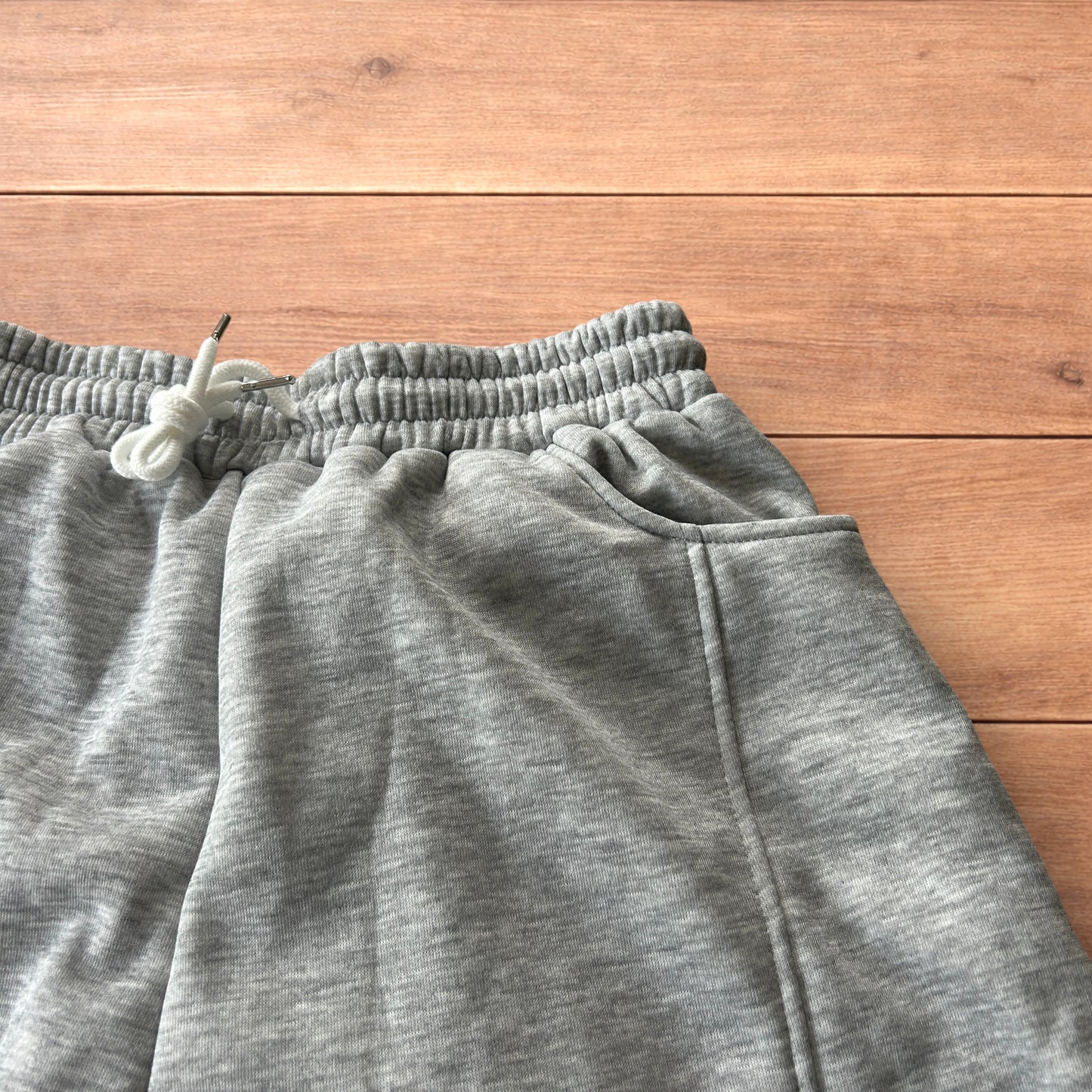 Super baggy wide leg Korean joggers in marl grey.