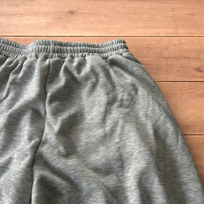 Super baggy wide leg Korean joggers in marl grey.