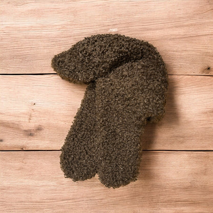 Lovely wool style fluffy Russian ear flap winter hat in chocolate dark brown. One size.
