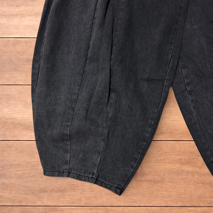 Incredible super baggy wide leg balloon fit jeans in washed black.