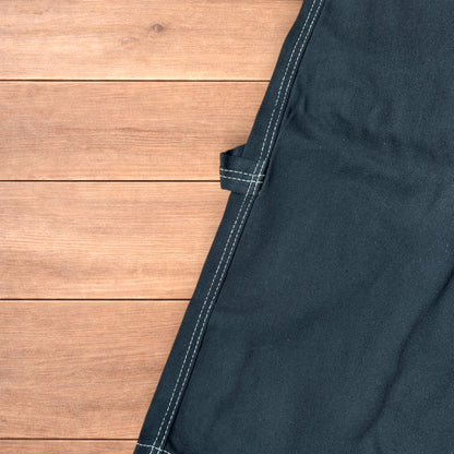 Insane super baggy long skater jean shorts jorts in black with embroidered design.