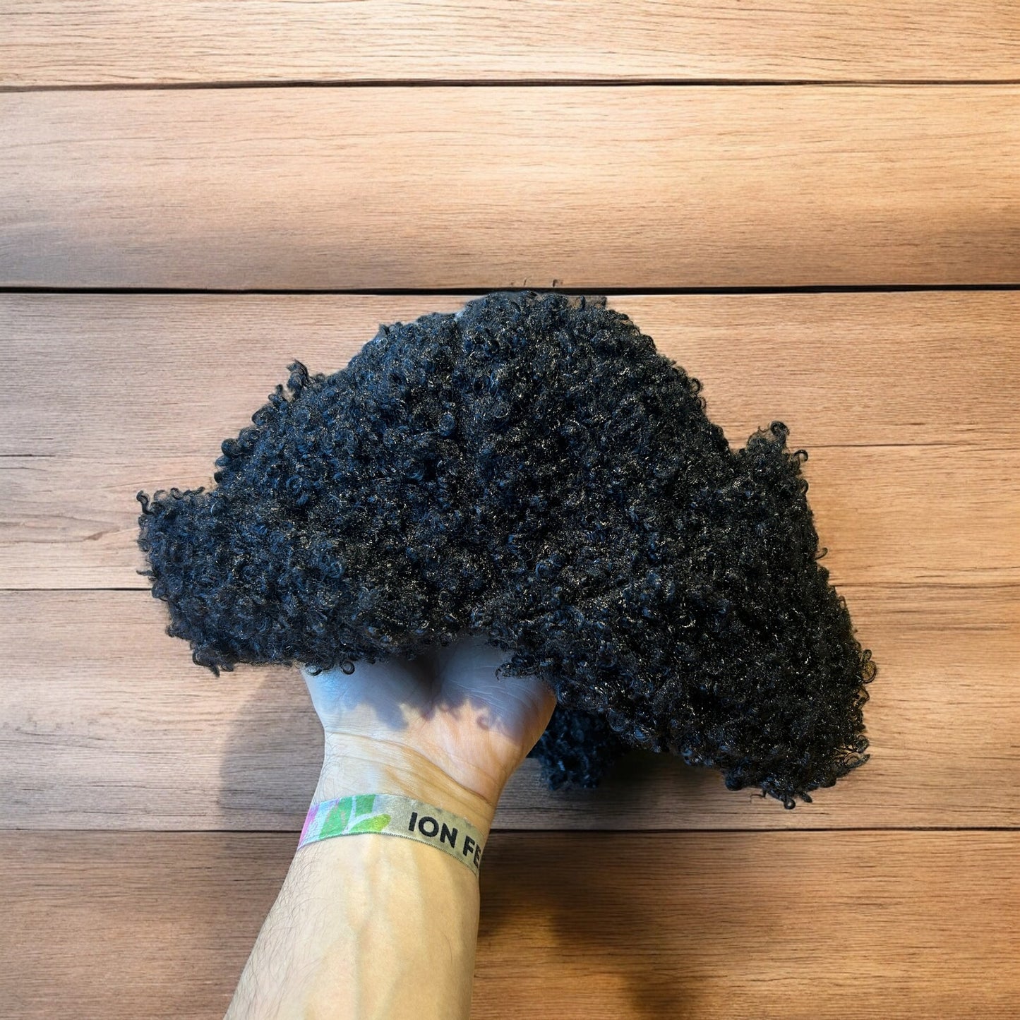 Lovely wool style fluffy Russian ear flap winter hat in black. One size.