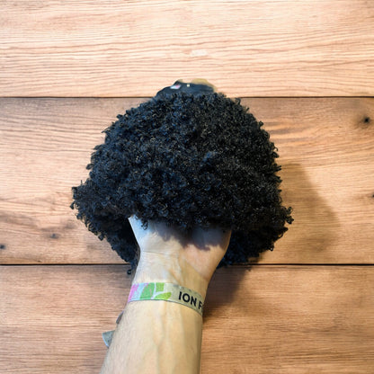 Lovely wool style fluffy Russian ear flap winter hat in black. One size.