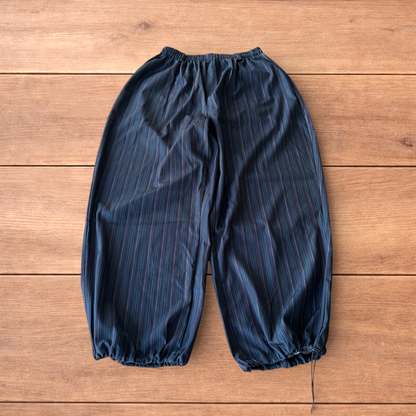Incredible vintage style baggy wide leg striped trousers in blue.