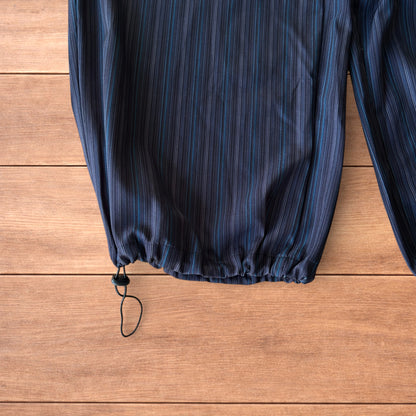 Incredible vintage style baggy wide leg striped trousers in blue.