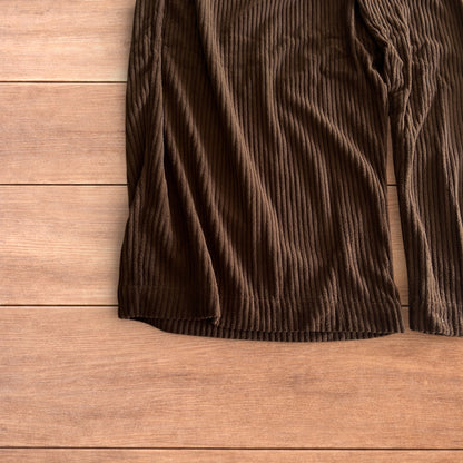 Super baggy wide leg relaxed fit corduroy trousers joggers in brown.