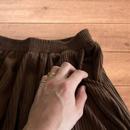 Super baggy wide leg relaxed fit corduroy trousers joggers in brown.