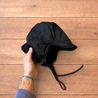Insane Russian Trapper Korean padded fluffy hat cap in black.