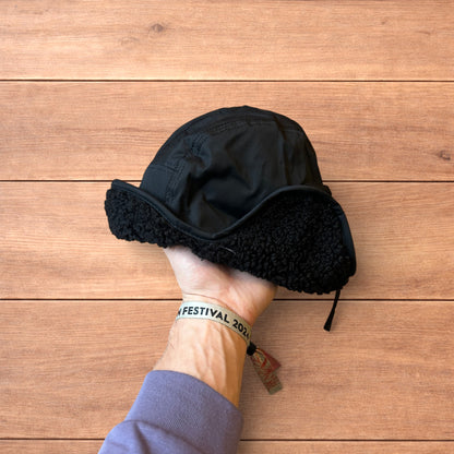 Insane Russian Trapper Korean padded fluffy hat cap in black.