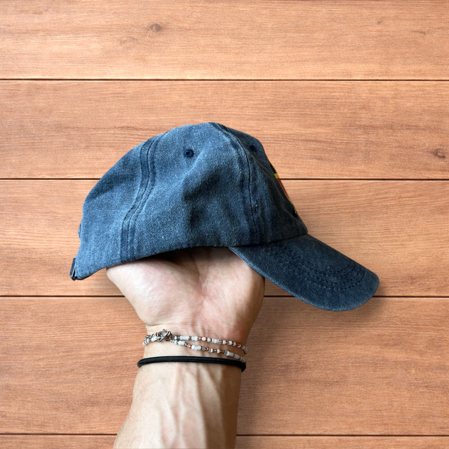 Vintage style Milf fishing cap hat in washed navy blue.