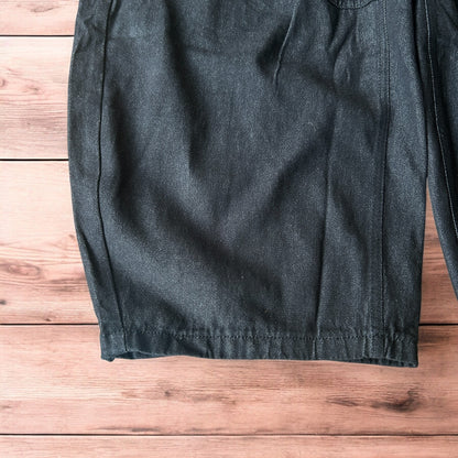 Super baggy raw denim style skater fit jeans in washed black.